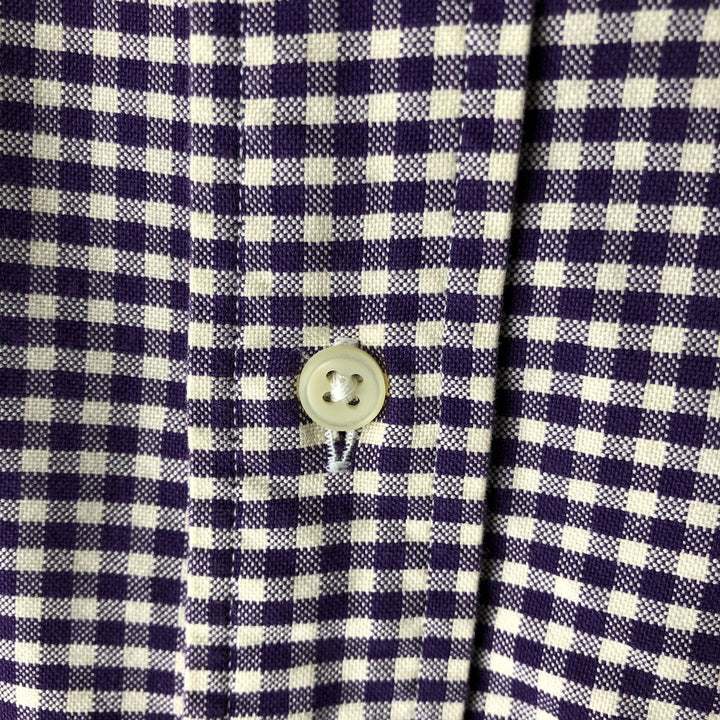 Ralph Lauren Classic Fit Gingham Check Long Sleeve Button-Down Check Shirt, Men's XL cotton purple type Vintage Second Hand