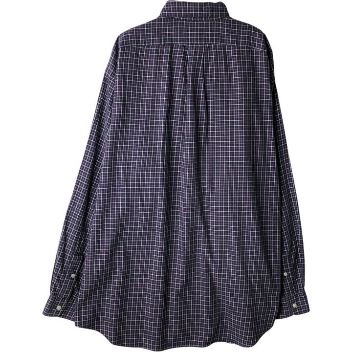 Ralph Lauren BLAKE long sleeve button down check shirt, men's XL size cotton black type Vintage Second Hand