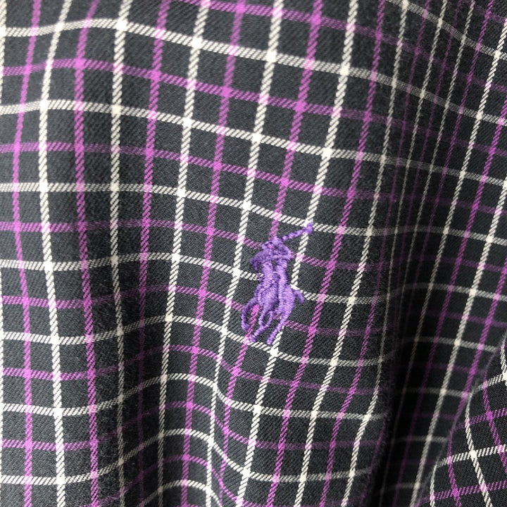 Ralph Lauren BLAKE long sleeve button down check shirt, men's XL size cotton black type Vintage Second Hand