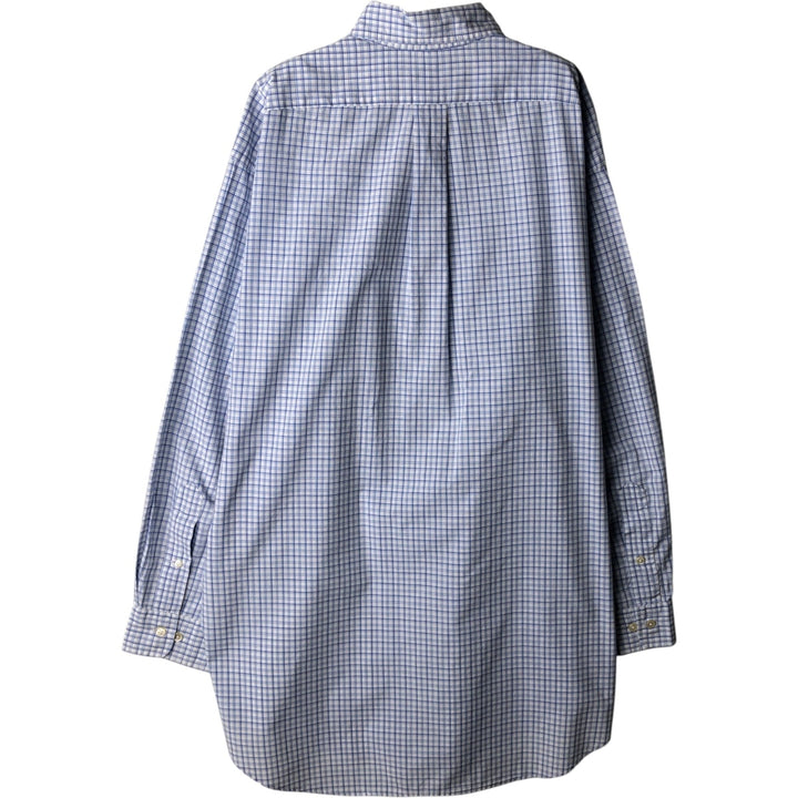 Ralph Lauren YARMOUTH Long Sleeve Button-Down Check Shirt, Men's Size L cotton white type Vintage Second Hand