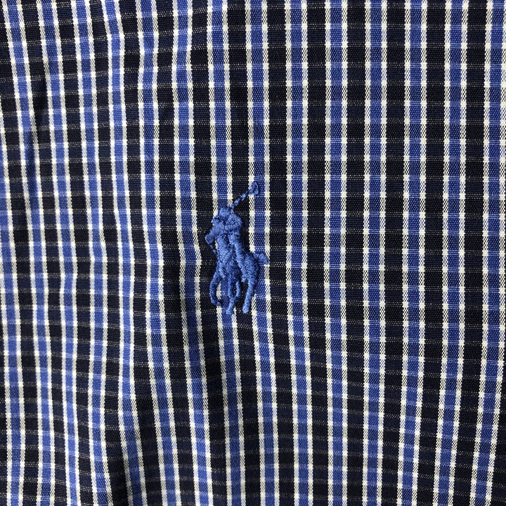 Ralph Lauren BLAKE long sleeve button down check shirt, men's size M cotton blue type Vintage Second Hand