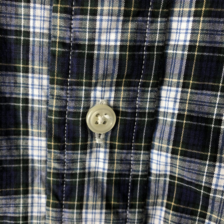 Ralph Lauren Classic Fit Long Sleeve Button Down Check Shirt Men's Size L cotton navy blue type Vintage Second Hand