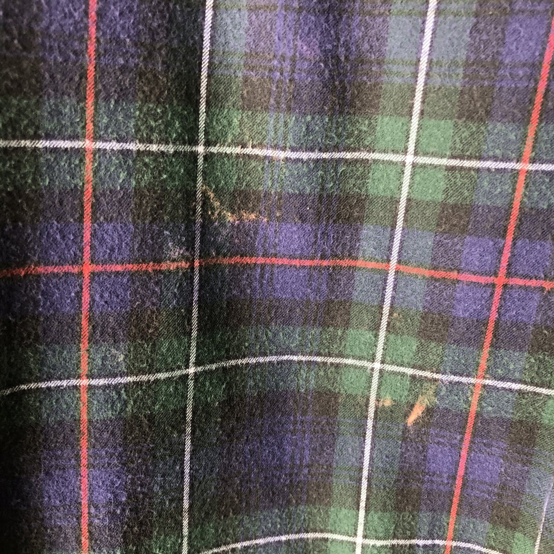 Ralph Lauren BLAKE long sleeve button down check shirt, men's size L cotton navy blue type Vintage Second Hand