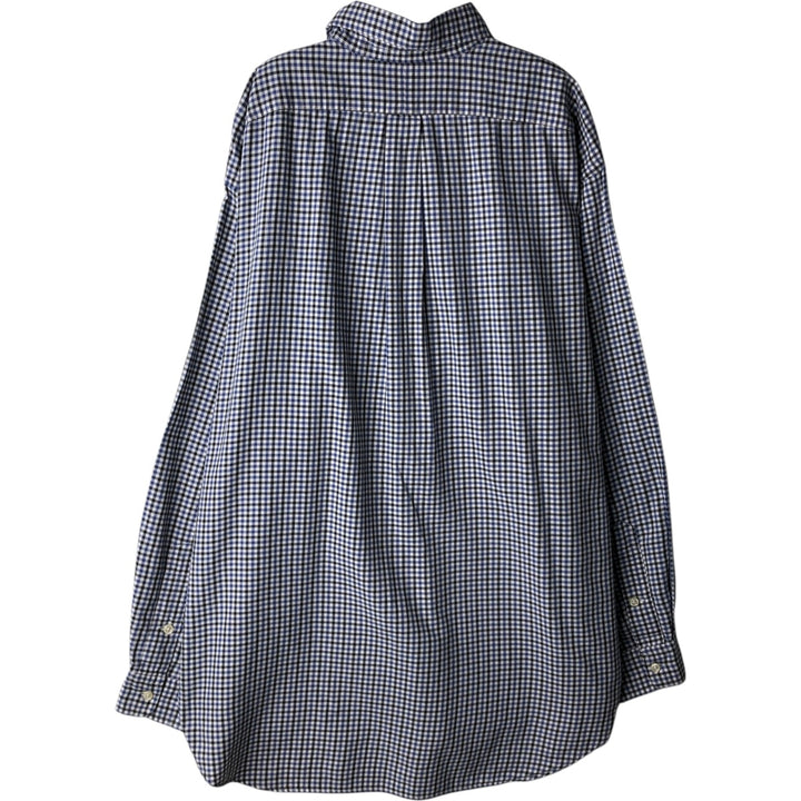 Ralph Lauren BLAKE Gingham Check Long Sleeve Button-Down Check Shirt, Men's Size L cotton black type Vintage Second Hand