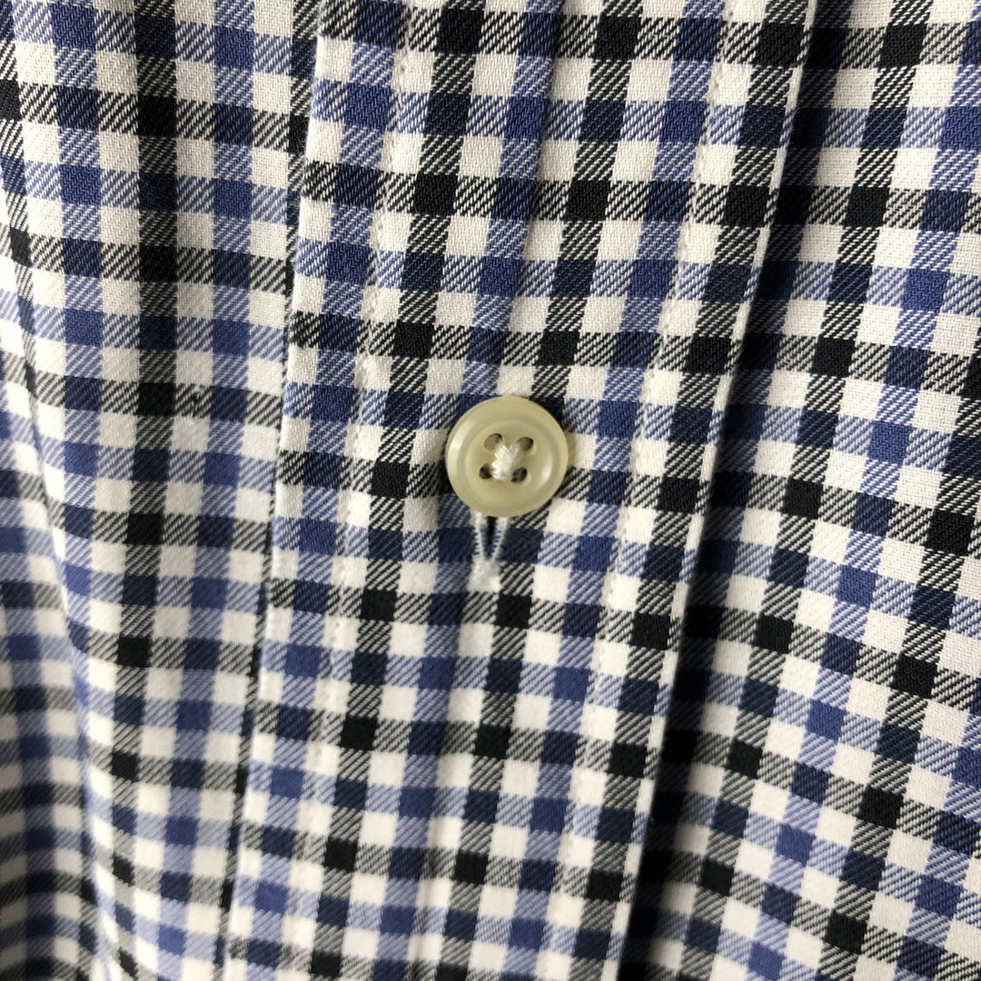 Ralph Lauren BLAKE Gingham Check Long Sleeve Button-Down Check Shirt, Men's Size L cotton black type Vintage Second Hand