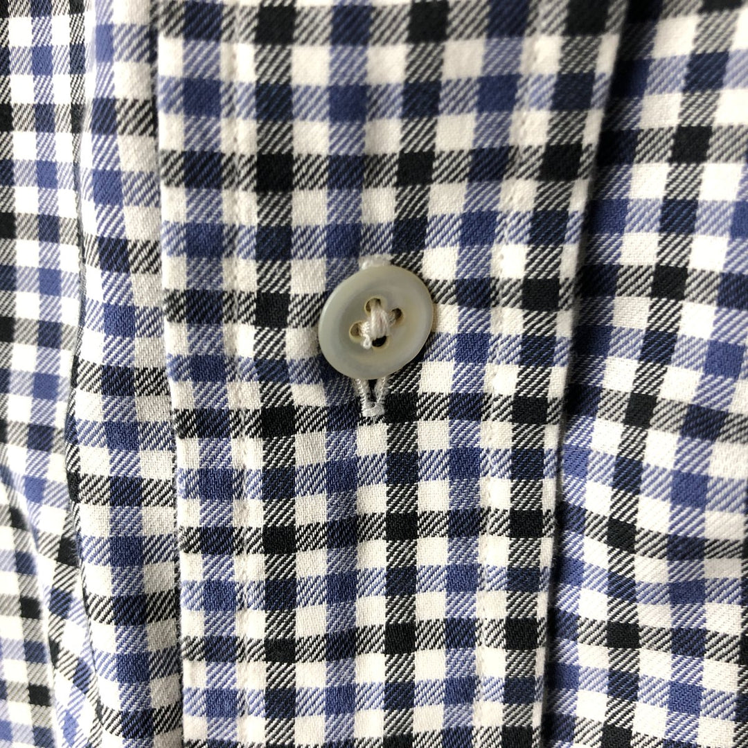 Ralph Lauren BLAKE Gingham Check Long Sleeve Button-Down Check Shirt, Men's Size L cotton black type Vintage Second Hand