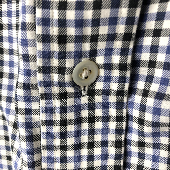 Ralph Lauren BLAKE Gingham Check Long Sleeve Button-Down Check Shirt, Men's Size L cotton black type Vintage Second Hand