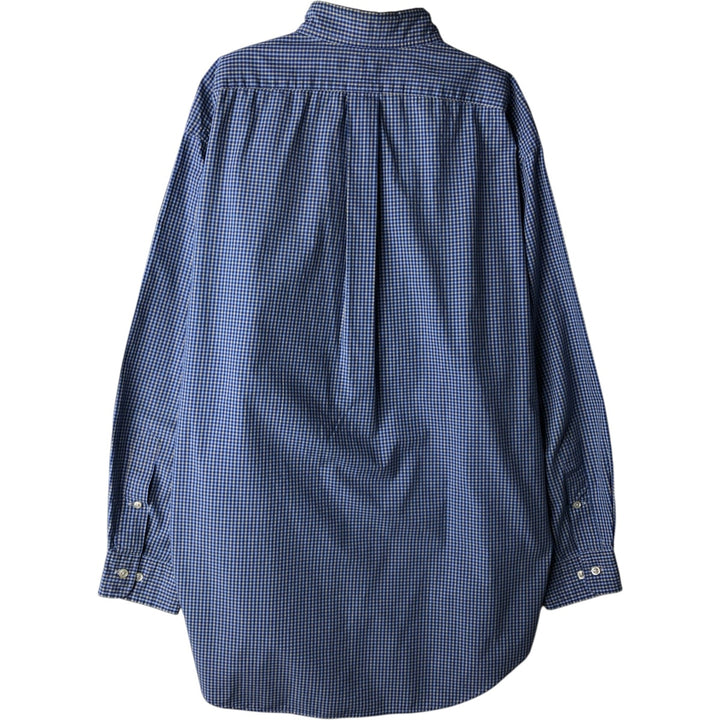 Ralph Lauren YARMOUTH Long Sleeve Button-Down Check Shirt, Men's Size L cotton Blue type light blue Vintage Second Hand