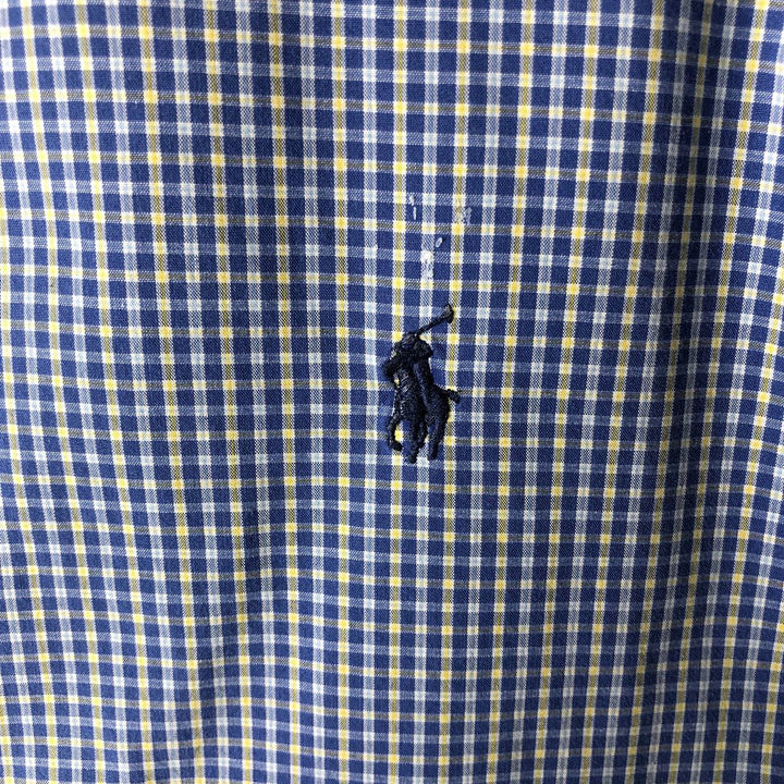 Ralph Lauren YARMOUTH Long Sleeve Button-Down Check Shirt, Men's Size L cotton Blue type light blue Vintage Second Hand