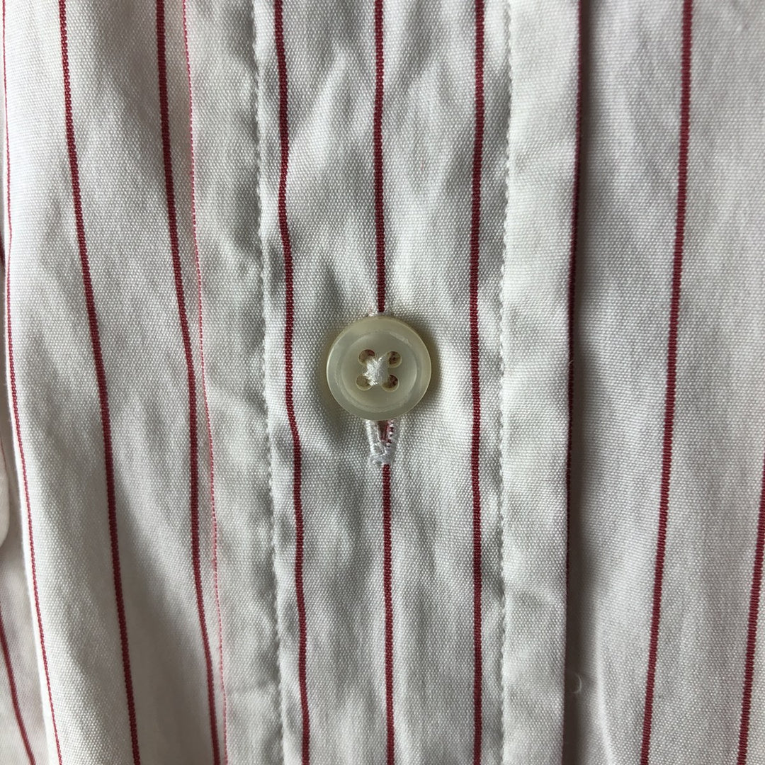 Ralph Lauren POLO by Ralph Lauren Long Sleeve Cotton Striped Shirt Men's Size L cotton pale white type Vintage Second Hand