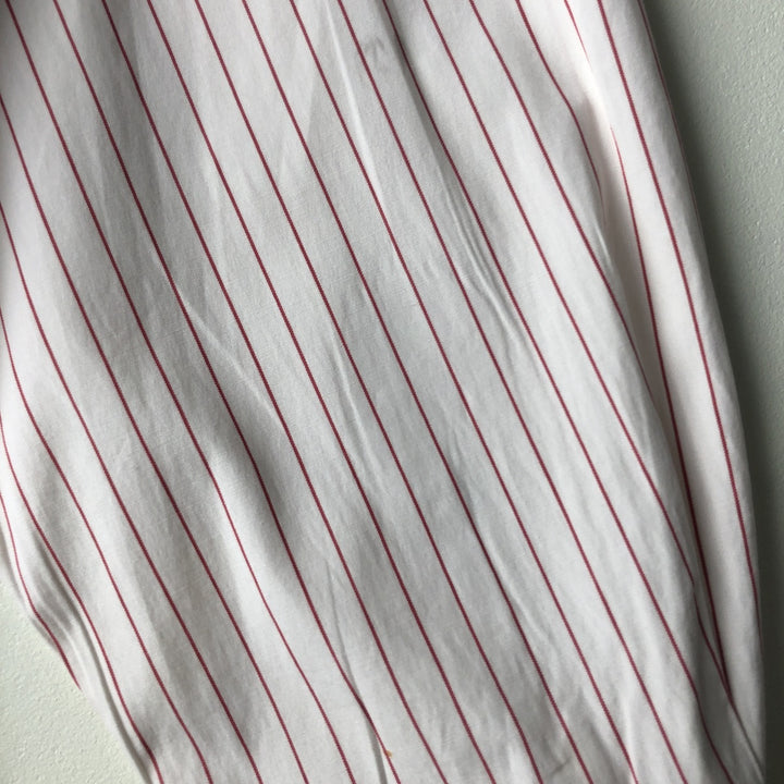 Ralph Lauren POLO by Ralph Lauren Long Sleeve Cotton Striped Shirt Men's Size L cotton pale white type Vintage Second Hand