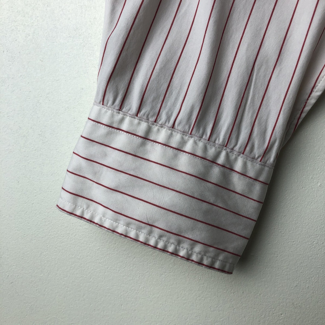 Ralph Lauren POLO by Ralph Lauren Long Sleeve Cotton Striped Shirt Men's Size L cotton pale white type Vintage Second Hand