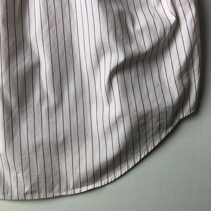 Ralph Lauren POLO by Ralph Lauren Long Sleeve Cotton Striped Shirt Men's Size L cotton pale white type Vintage Second Hand
