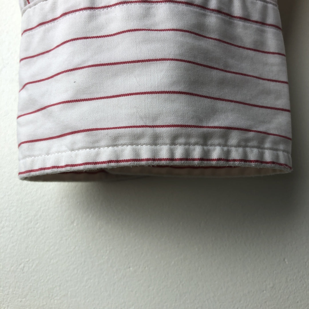 Ralph Lauren POLO by Ralph Lauren Long Sleeve Cotton Striped Shirt Men's Size L cotton pale white type Vintage Second Hand