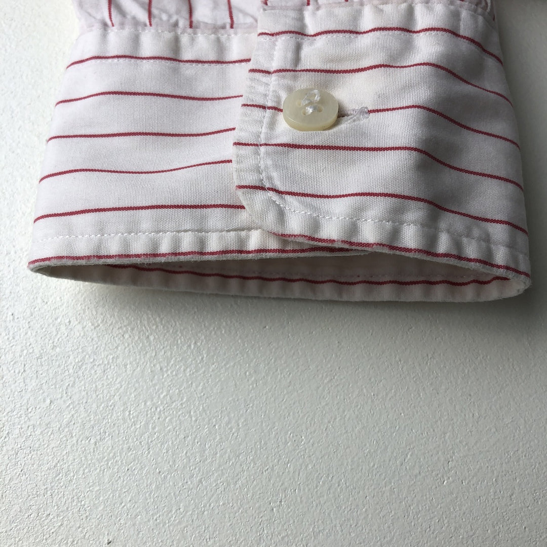 Ralph Lauren POLO by Ralph Lauren Long Sleeve Cotton Striped Shirt Men's Size L cotton pale white type Vintage Second Hand