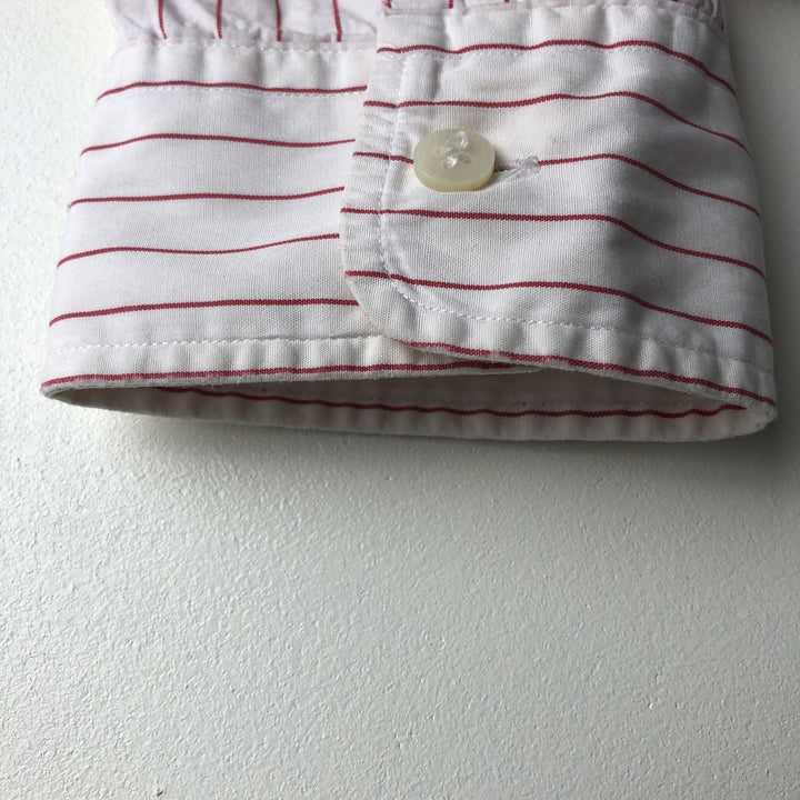 Ralph Lauren POLO by Ralph Lauren Long Sleeve Cotton Striped Shirt Men's Size L cotton pale white type Vintage Second Hand