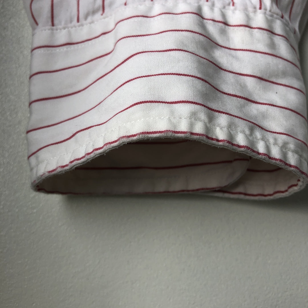 Ralph Lauren POLO by Ralph Lauren Long Sleeve Cotton Striped Shirt Men's Size L cotton pale white type Vintage Second Hand