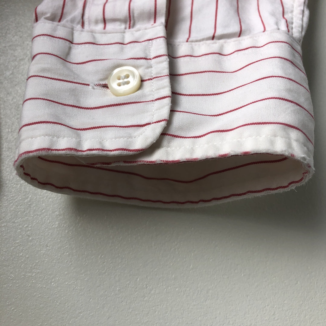 Ralph Lauren POLO by Ralph Lauren Long Sleeve Cotton Striped Shirt Men's Size L cotton pale white type Vintage Second Hand