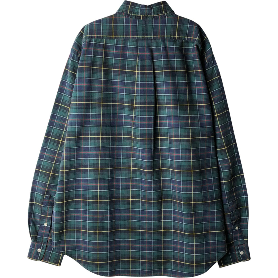 Ralph Lauren long sleeve button down check shirt, men's XL size cotton Green type dark green Vintage Second Hand