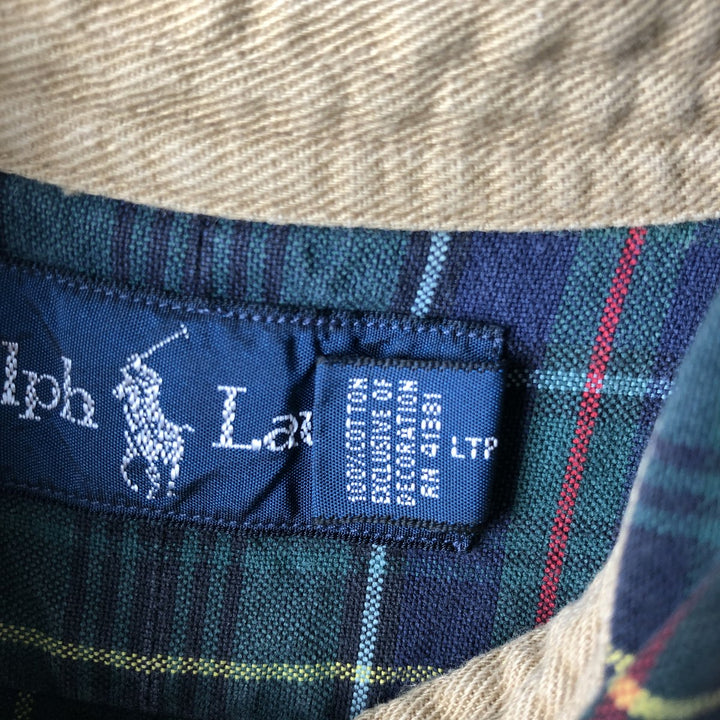 Ralph Lauren long sleeve button down check shirt, men's XL size cotton Green type dark green Vintage Second Hand