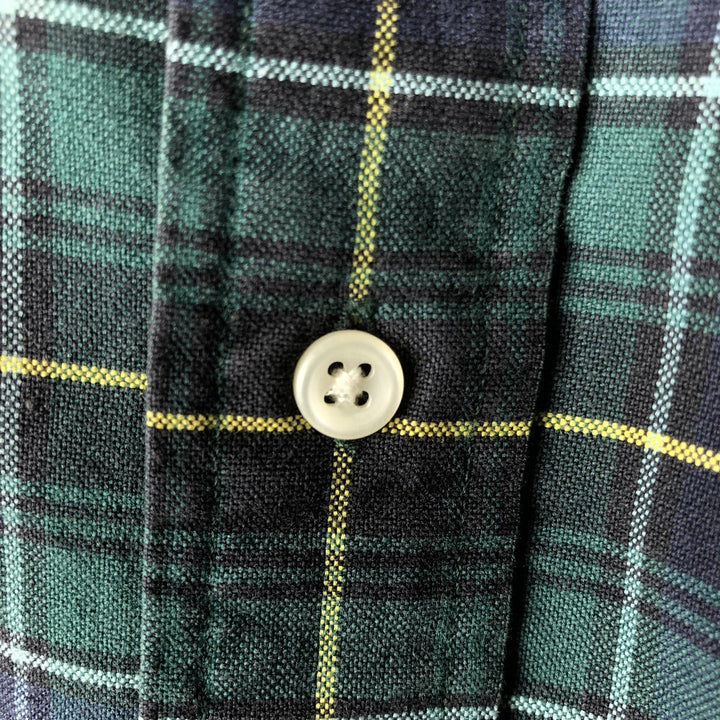 Ralph Lauren long sleeve button down check shirt, men's XL size cotton Green type dark green Vintage Second Hand