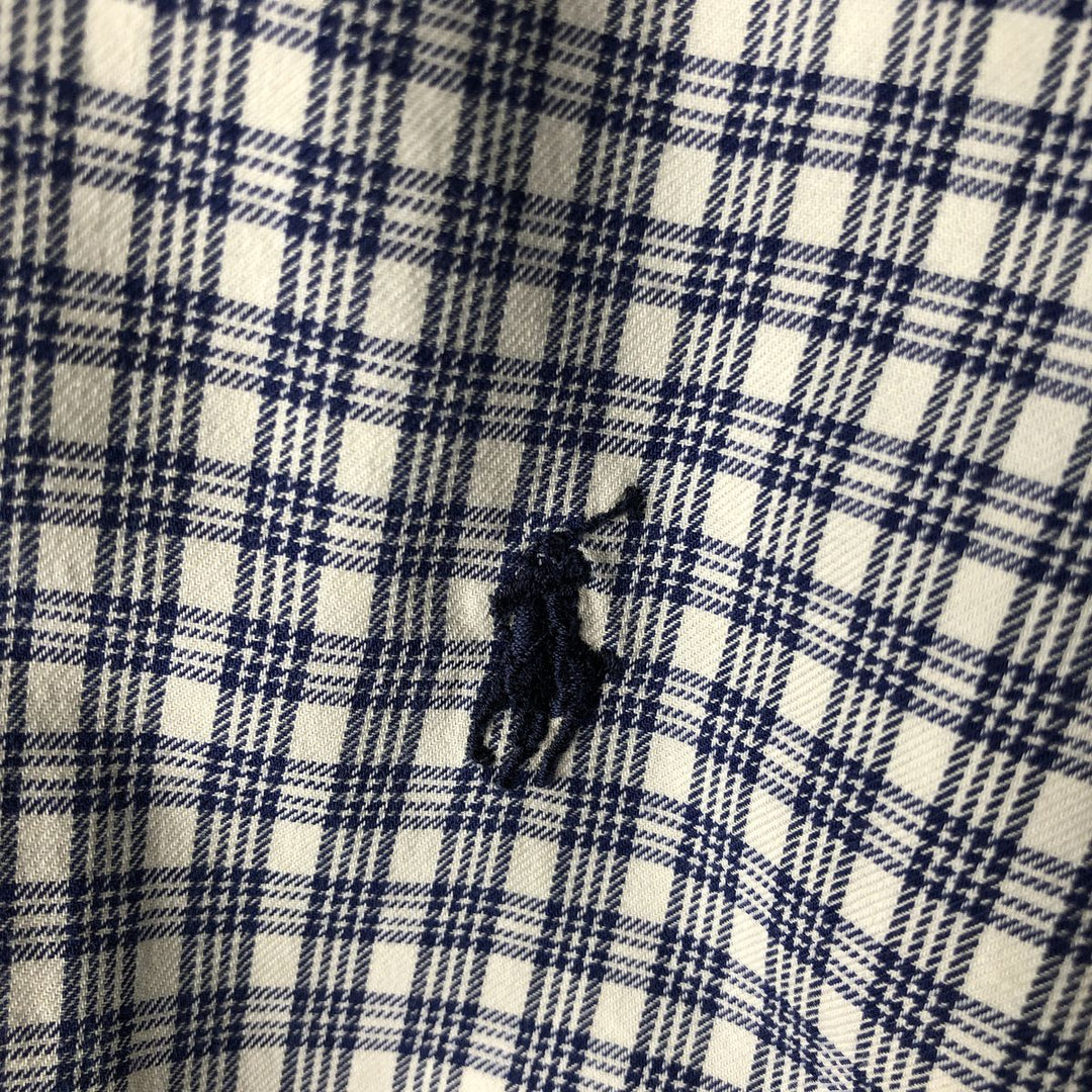 Ralph Lauren YARMOUTH Long Sleeve Button Down Check Shirt Men's XL cotton blue type Vintage Second Hand
