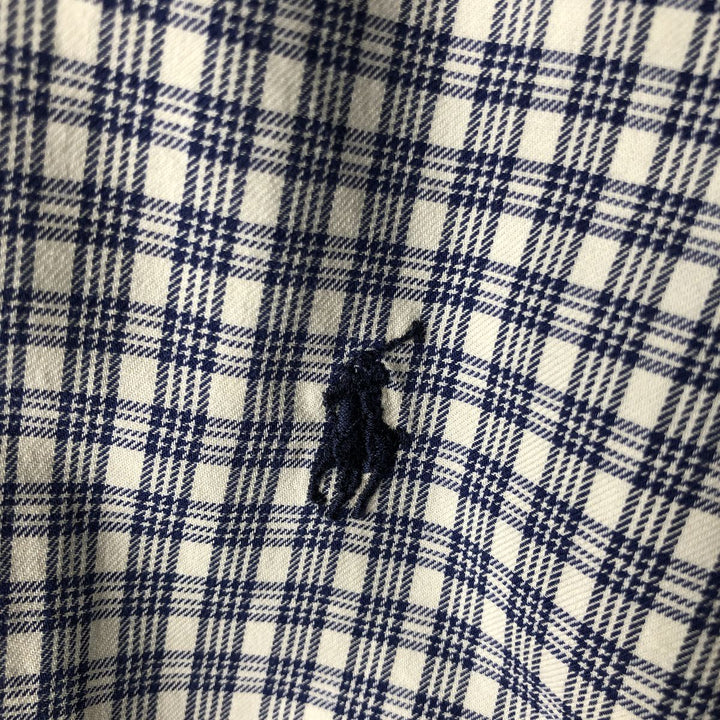 Ralph Lauren YARMOUTH Long Sleeve Button Down Check Shirt Men's XL cotton blue type Vintage Second Hand