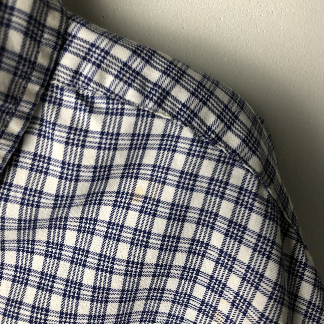 Ralph Lauren YARMOUTH Long Sleeve Button Down Check Shirt Men's XL cotton blue type Vintage Second Hand