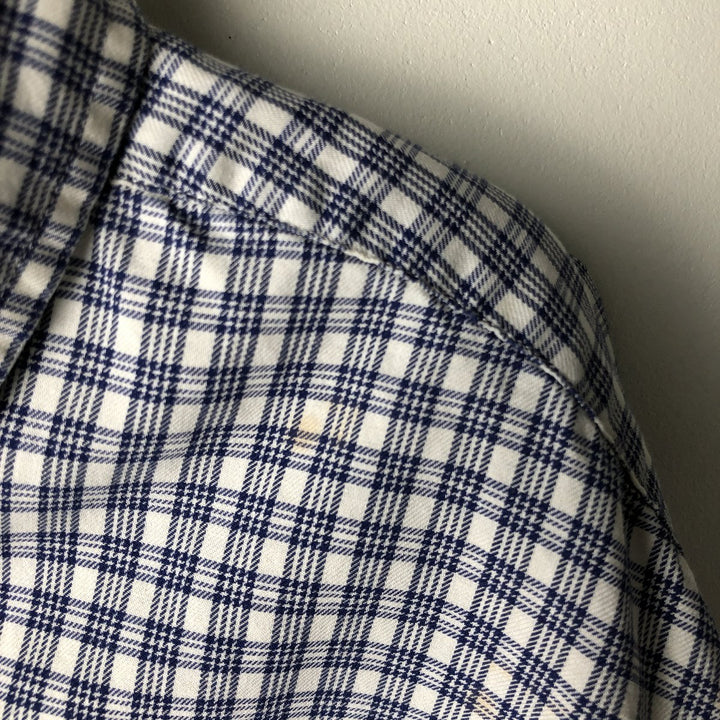 Ralph Lauren YARMOUTH Long Sleeve Button Down Check Shirt Men's XL cotton blue type Vintage Second Hand