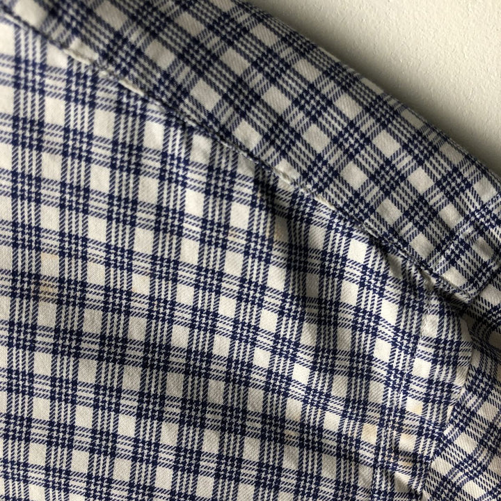 Ralph Lauren YARMOUTH Long Sleeve Button Down Check Shirt Men's XL cotton blue type Vintage Second Hand
