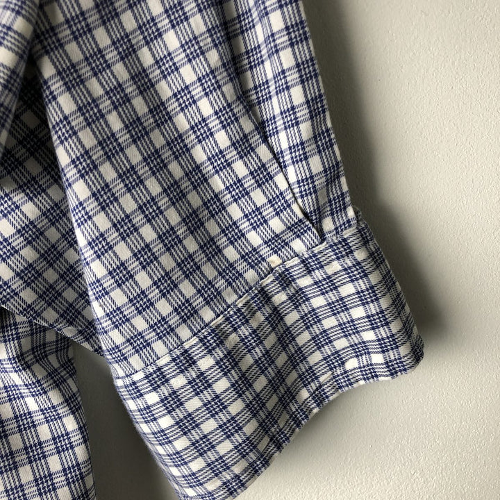Ralph Lauren YARMOUTH Long Sleeve Button Down Check Shirt Men's XL cotton blue type Vintage Second Hand