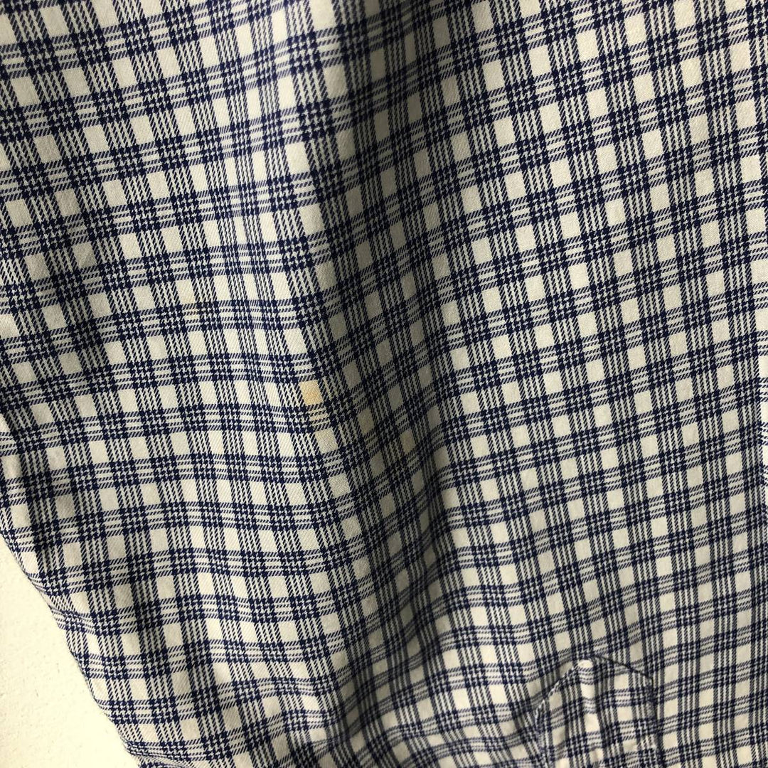 Ralph Lauren YARMOUTH Long Sleeve Button Down Check Shirt Men's XL cotton blue type Vintage Second Hand