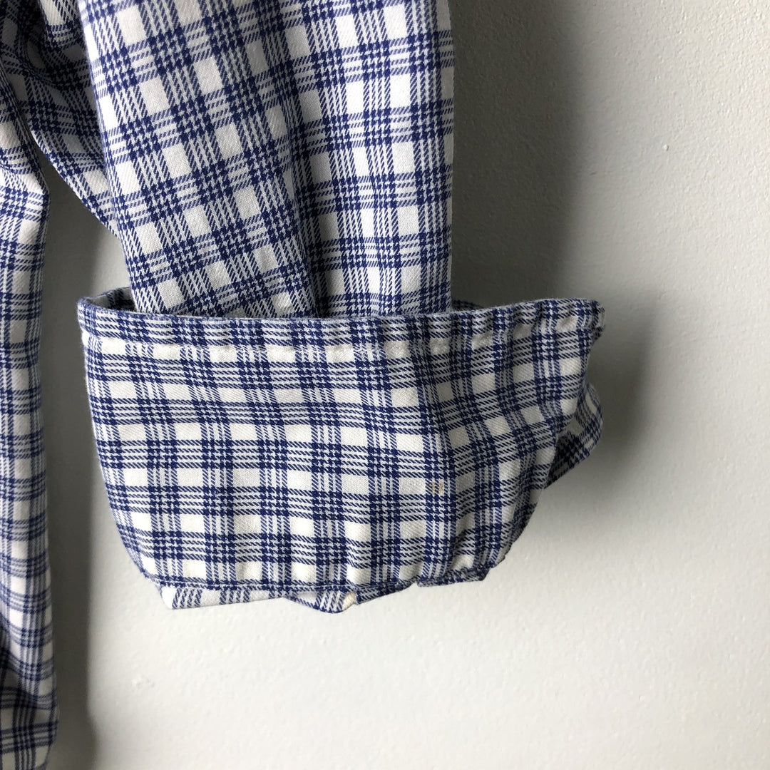 Ralph Lauren YARMOUTH Long Sleeve Button Down Check Shirt Men's XL cotton blue type Vintage Second Hand