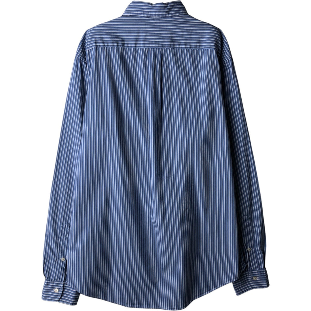 Ralph Lauren Custom Fit Multi-Stripe Long Sleeve Button-Down Striped Shirt, Men's Size L cotton Blue type light blue Vintage Second Hand