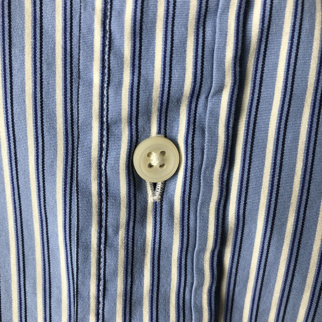 Ralph Lauren Custom Fit Multi-Stripe Long Sleeve Button-Down Striped Shirt, Men's Size L cotton Blue type light blue Vintage Second Hand