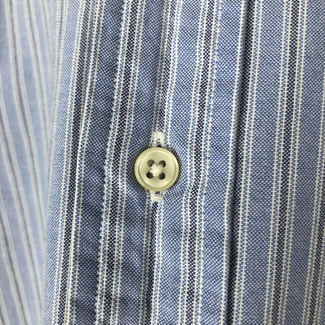Ralph Lauren Classic Fit Multi-Stripe Long Sleeve Button-Down Striped Shirt, Men's XL cotton Blue type light blue Vintage Second Hand