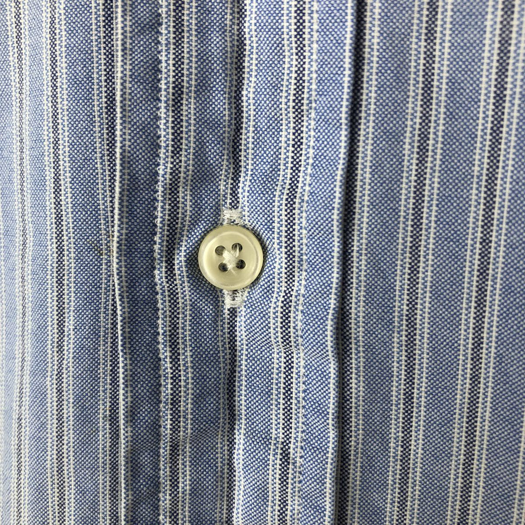 Ralph Lauren Classic Fit Multi-Stripe Long Sleeve Button-Down Striped Shirt, Men's XL cotton Blue type light blue Vintage Second Hand