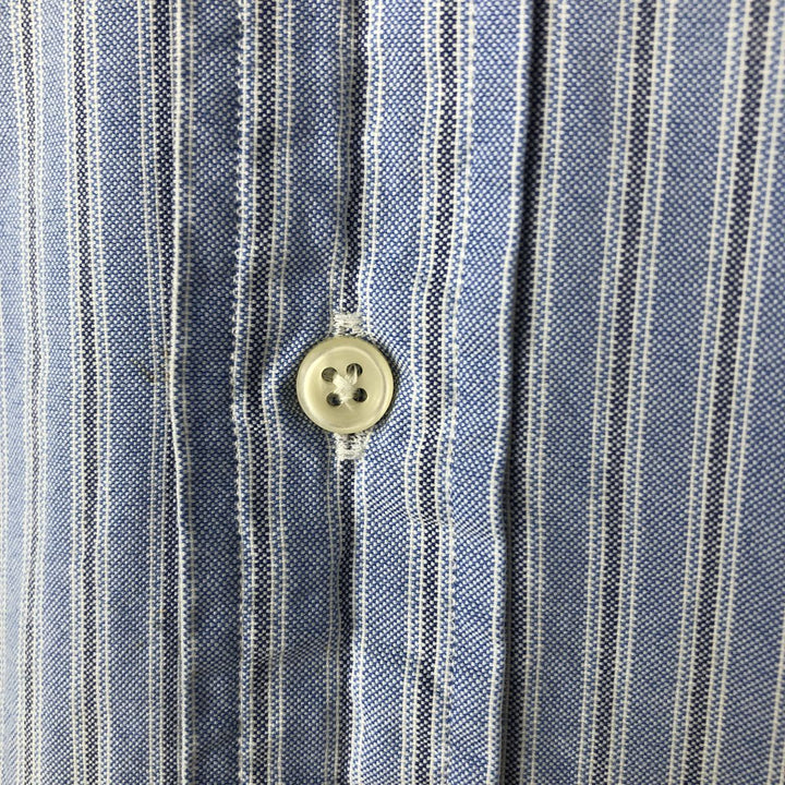 Ralph Lauren Classic Fit Multi-Stripe Long Sleeve Button-Down Striped Shirt, Men's XL cotton Blue type light blue Vintage Second Hand