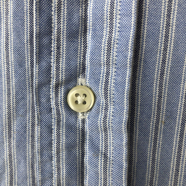 Ralph Lauren Classic Fit Multi-Stripe Long Sleeve Button-Down Striped Shirt, Men's XL cotton Blue type light blue Vintage Second Hand