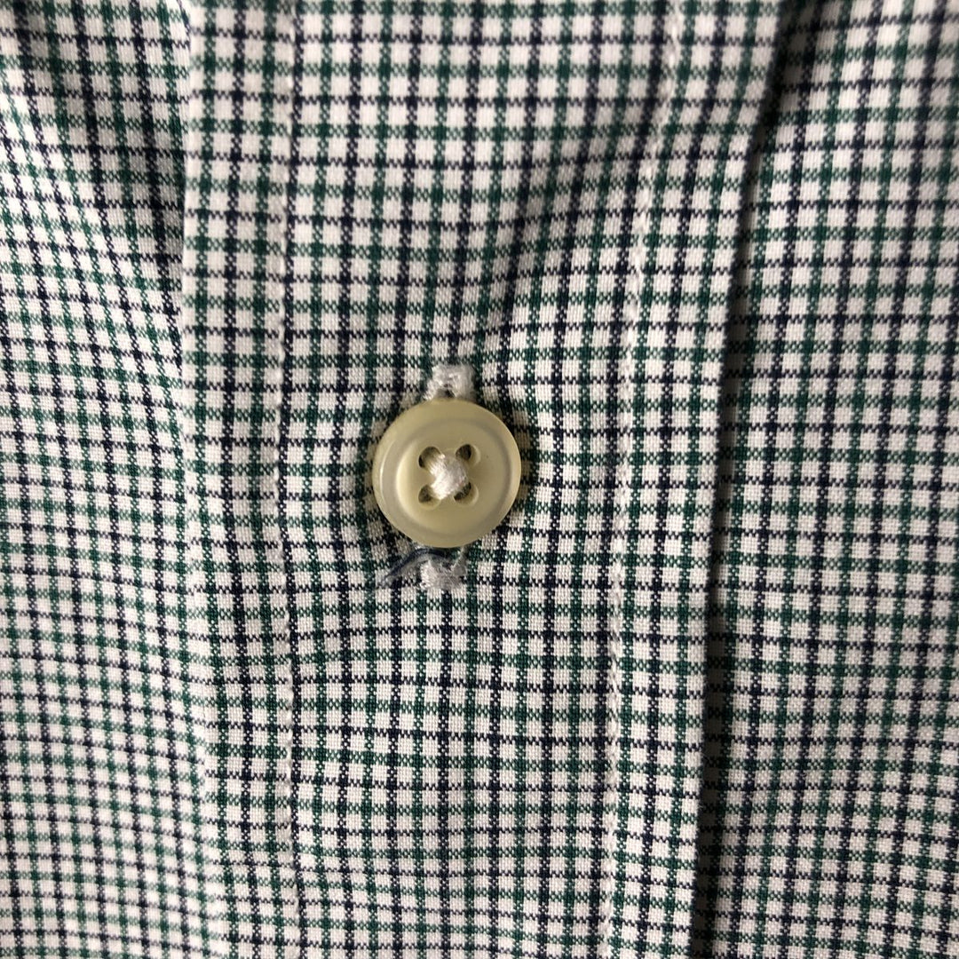 Ralph Lauren CUSTOM FIT long sleeve button down check shirt, men's size L cotton white type Vintage Second Hand