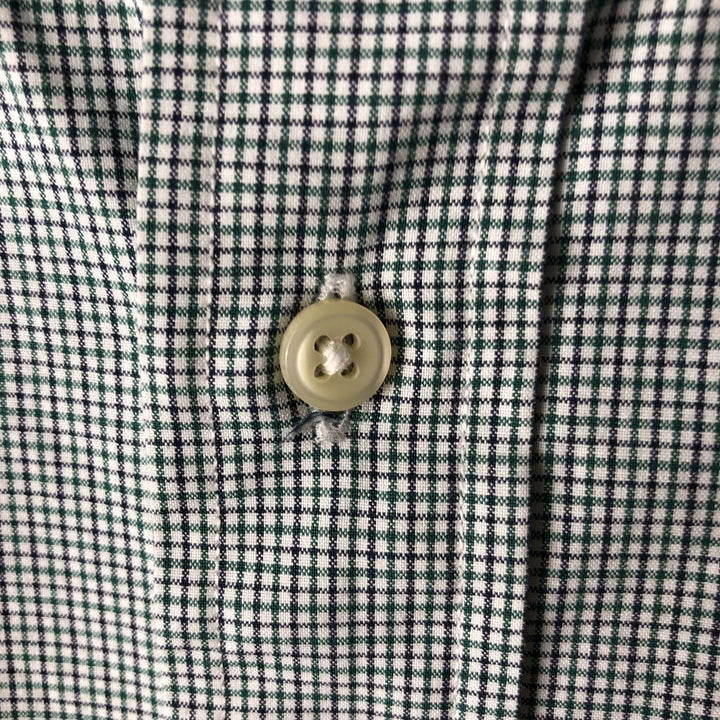 Ralph Lauren CUSTOM FIT long sleeve button down check shirt, men's size L cotton white type Vintage Second Hand