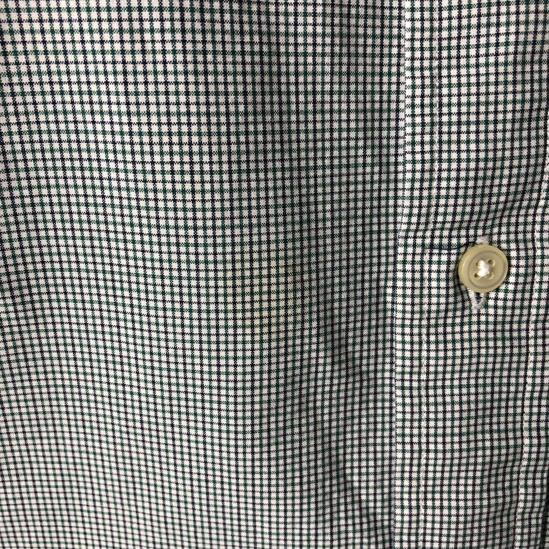 Ralph Lauren CUSTOM FIT long sleeve button down check shirt, men's size L cotton white type Vintage Second Hand