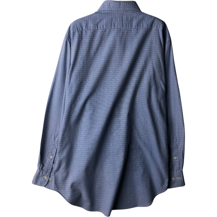 Ralph Lauren POLO by Ralph Lauren ANDREW long-sleeved cotton check shirt, men's size M cotton Blue type light blue Vintage Second Hand