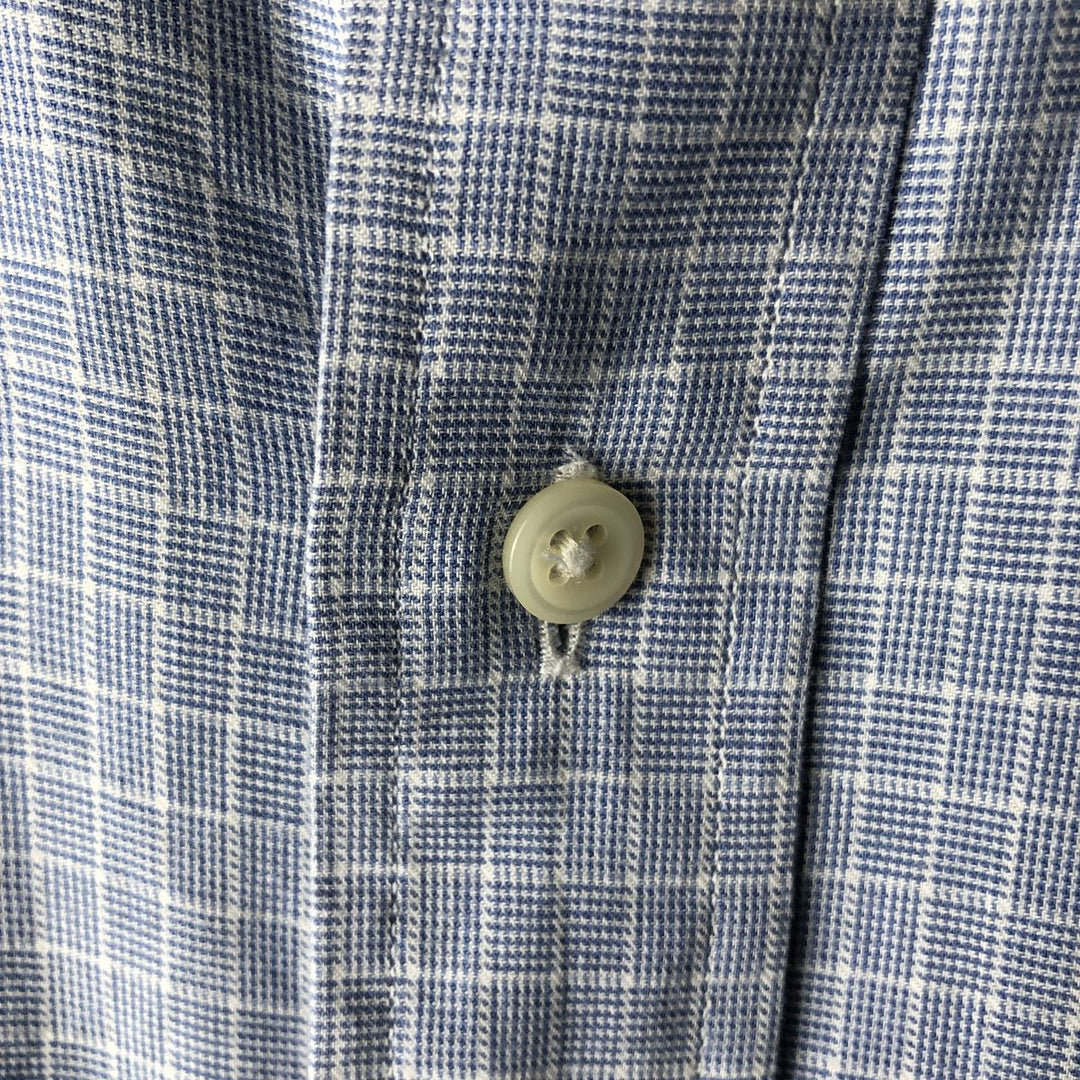 Ralph Lauren POLO by Ralph Lauren ANDREW long-sleeved cotton check shirt, men's size M cotton Blue type light blue Vintage Second Hand
