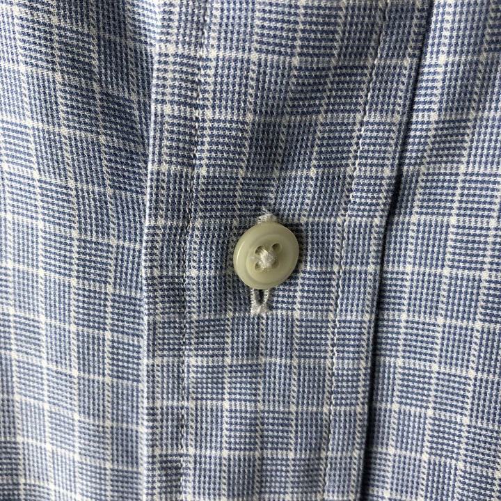 Ralph Lauren POLO by Ralph Lauren ANDREW long-sleeved cotton check shirt, men's size M cotton Blue type light blue Vintage Second Hand