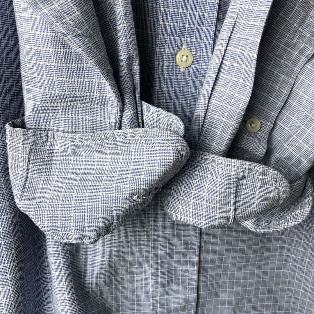 Ralph Lauren POLO by Ralph Lauren ANDREW long-sleeved cotton check shirt, men's size M cotton Blue type light blue Vintage Second Hand