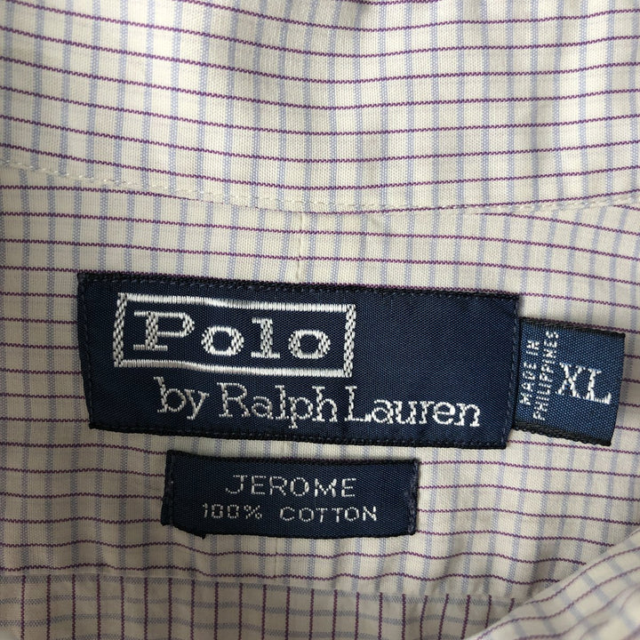 Ralph Lauren POLO by Ralph Lauren JEROME long-sleeved cotton check shirt, men's size XL cotton white type Vintage Second Hand