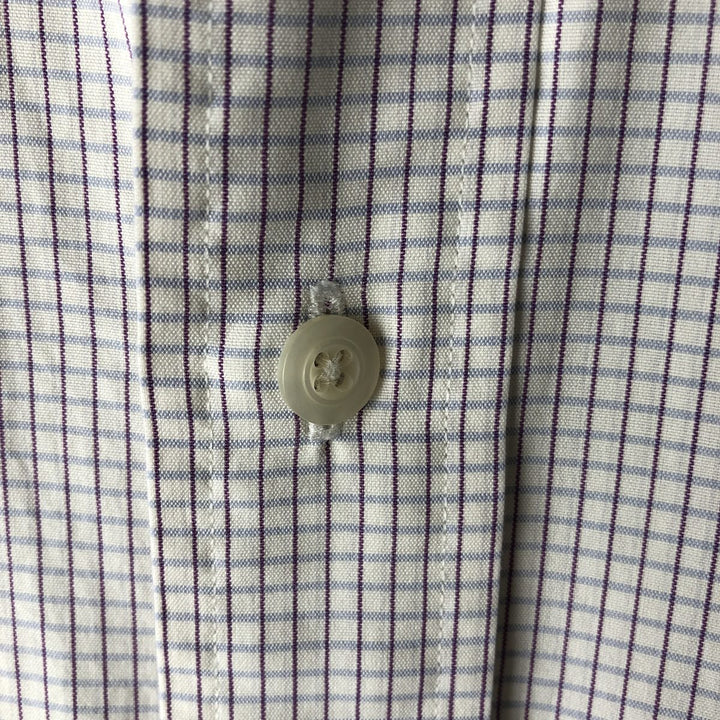 Ralph Lauren POLO by Ralph Lauren JEROME long-sleeved cotton check shirt, men's size XL cotton white type Vintage Second Hand