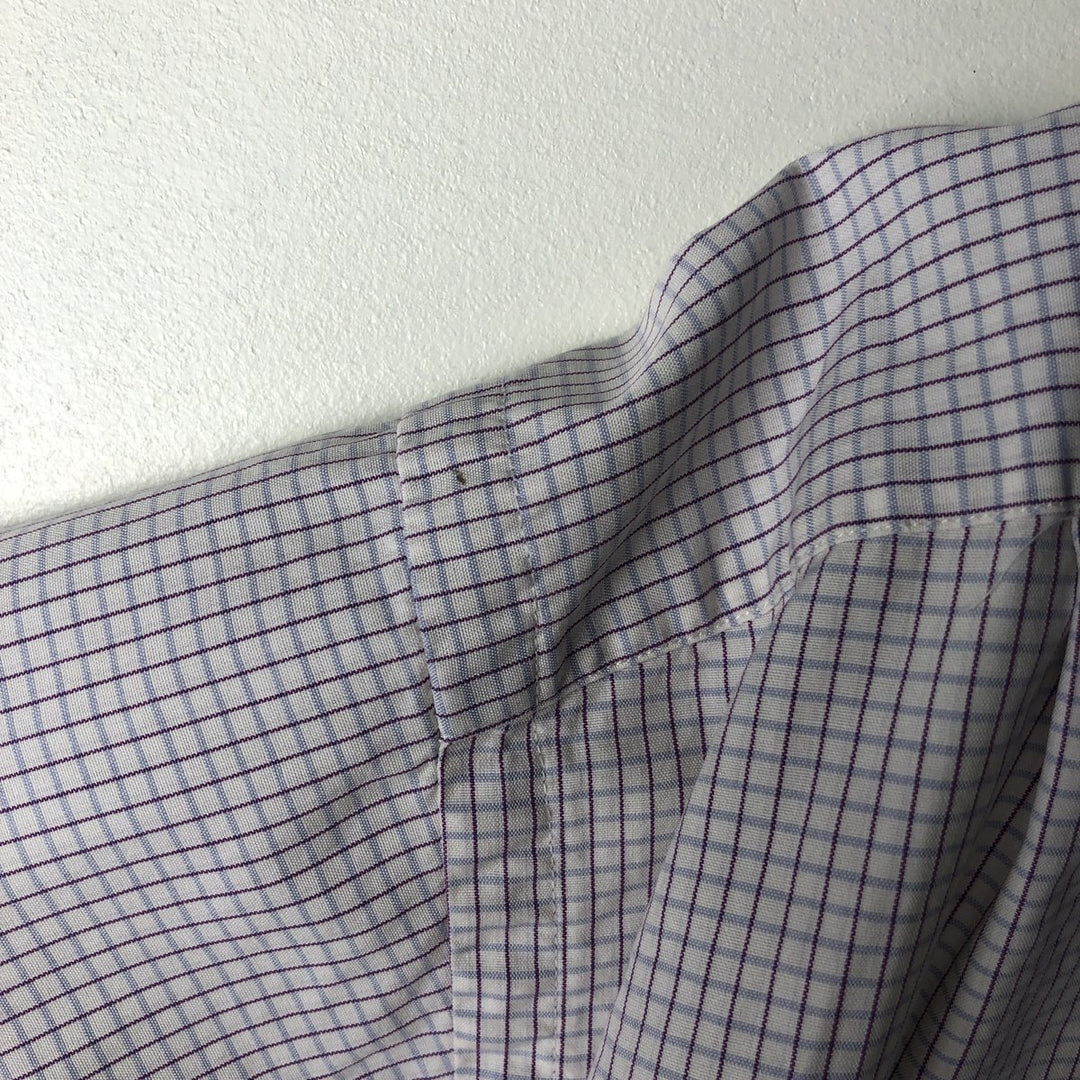Ralph Lauren POLO by Ralph Lauren JEROME long-sleeved cotton check shirt, men's size XL cotton white type Vintage Second Hand