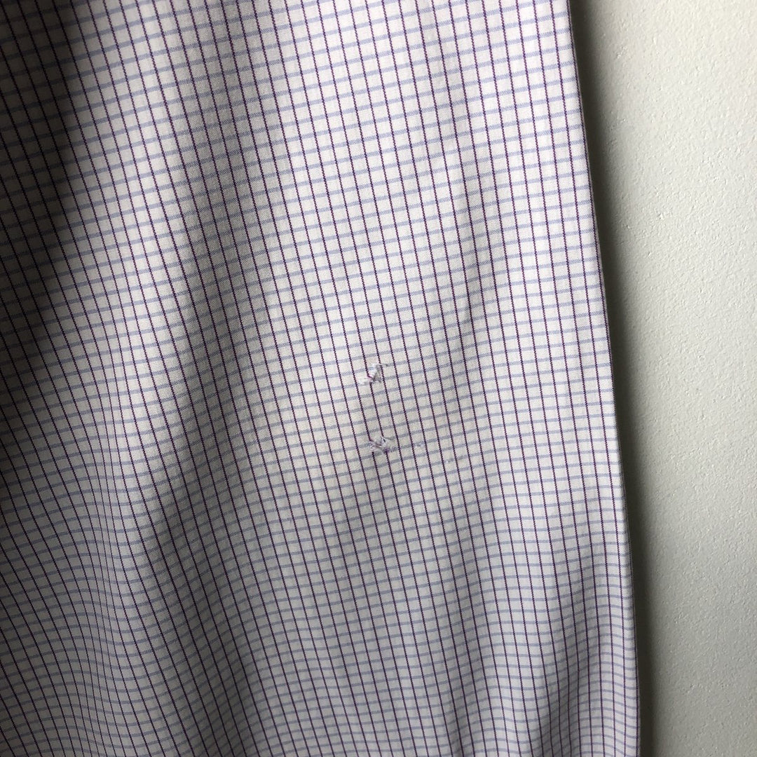 Ralph Lauren POLO by Ralph Lauren JEROME long-sleeved cotton check shirt, men's size XL cotton white type Vintage Second Hand